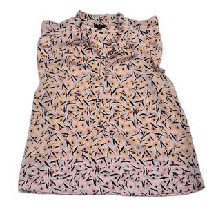 Ann Taylor Petite Multicolor Floral Sleeveless Blouse PM Office Siren Career EUC